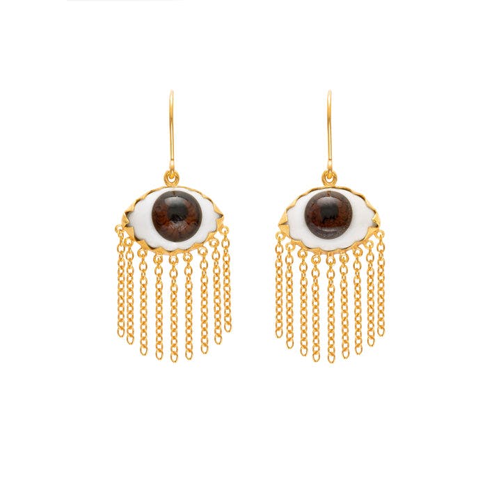 Mae West Brown Earrings - READY TO SHIP