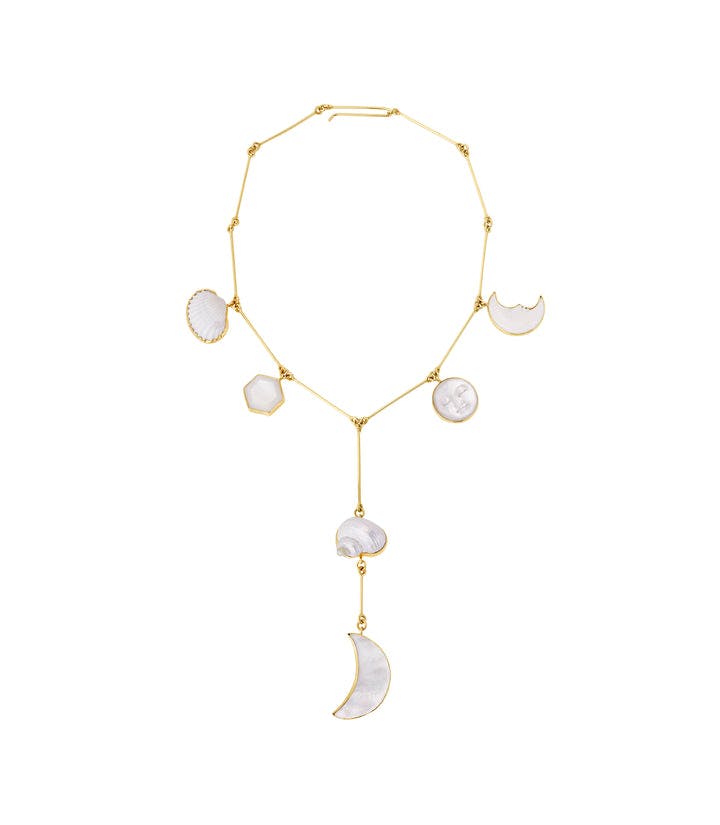 Shell and Moon Drop Necklace - READY TO SHIP